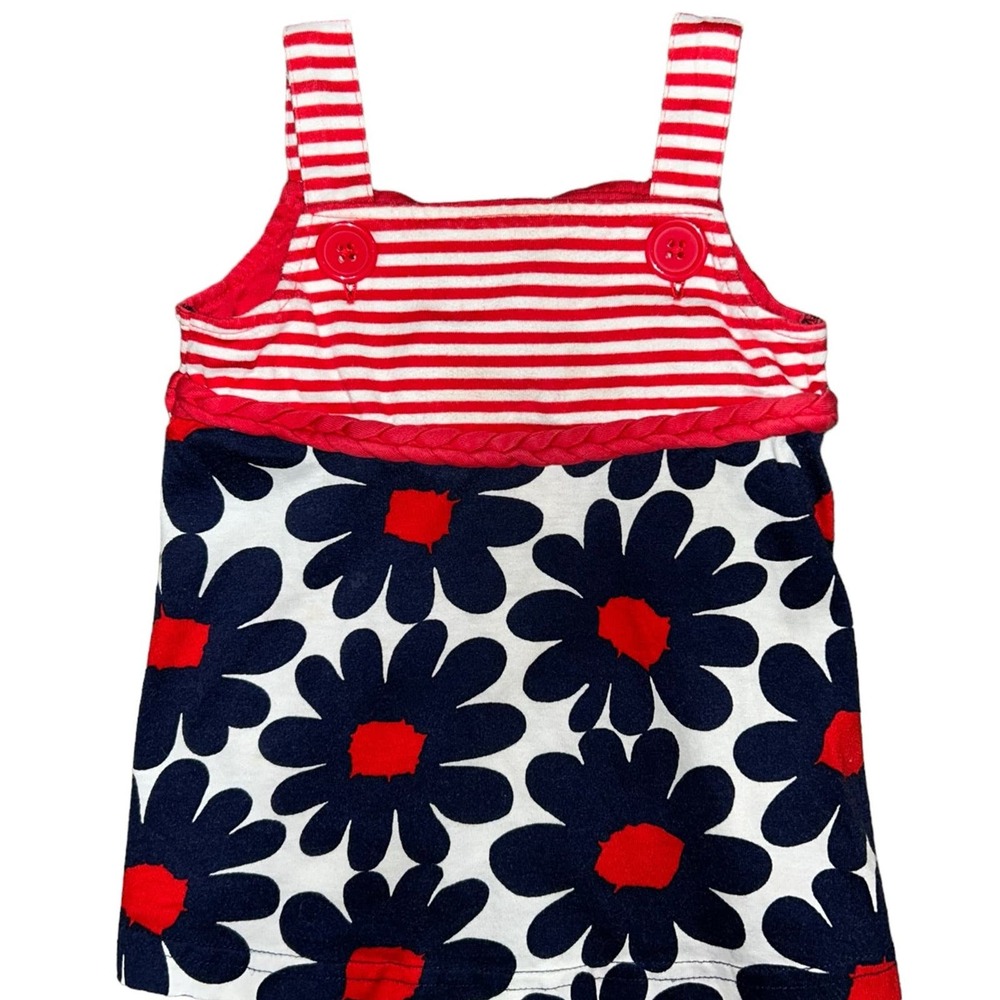 Hanna Andersson Red White and Blue Flower Tank Dress